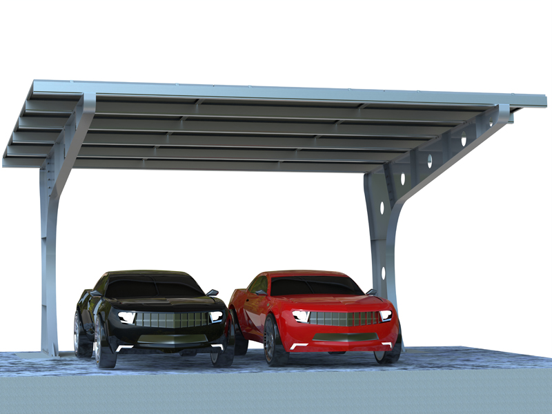 Sistema de montaje de cochera con energía solar a prueba de agua de acero al carbono Cantilever
