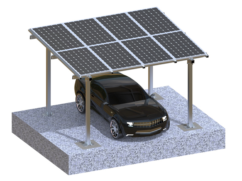 Sistemas de montaje de paneles fotovoltaicos de aluminio de alta calidad para estacionamientos solares.